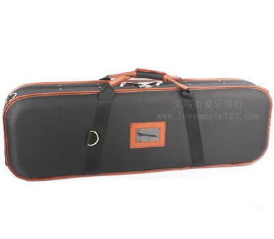 【4/4 四方小提琴盒子 黑色 咖啡色邊 泡沫盒 樂器配件批發】價格,廠家,圖片,樂器箱包,義烏市愛樂琴行-